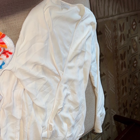 LOFT Tops - LOFT Cream Wrap Blouse